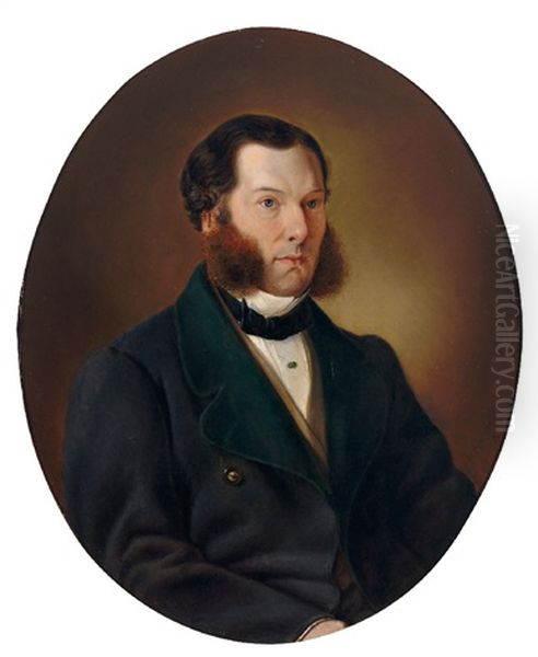 Portrait Eines Soignierten Herren Mit Backenbart, In Dunkler Jacke - view 1