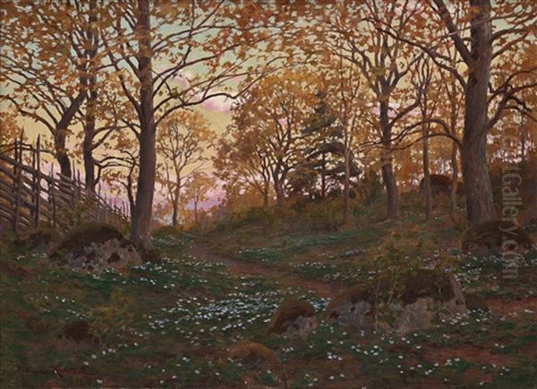 Spring Landscape At Dusk - view 1