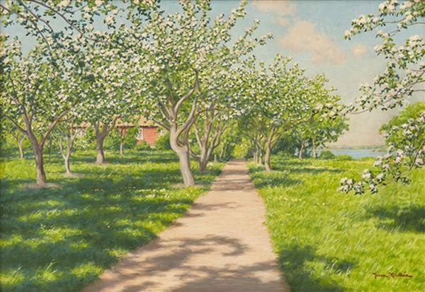 Varlandskap Med Blommande Frukttrad - view 1