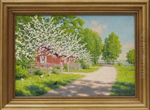 Sommarlandskap Med Pickande Hons