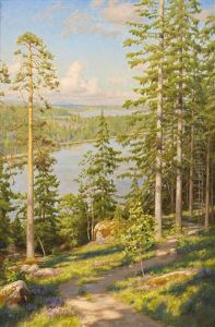 Insjolandskap by Johan Fredrik Krouthen