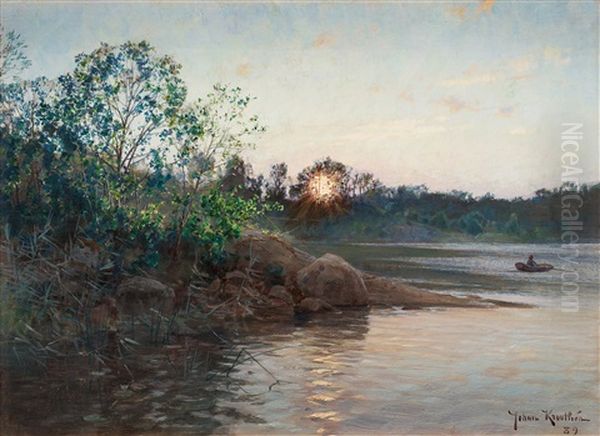 Sun Setting By The Lake - view 1