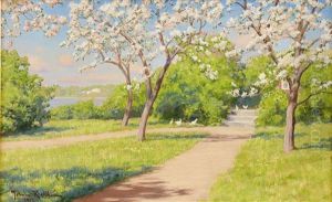 Blommande Appeltrad by Johan Fredrik Krouthen