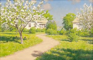 Gardsplan Med Blommande Korsbarstrad