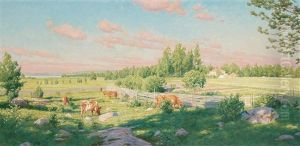 Summer Landscape With Bergtorpsgarden Manor House