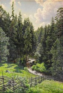 Solbelyst Skogsback by Johan Fredrik Krouthen
