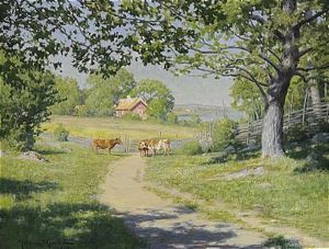 Vid Landsvagen - Gardsidyll I Sommargronska Vid Landsvagen - Gardsidyll I Sommargronska