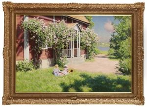 Barn Pa Solig Tradgardstappa Barn Pa Solig Tradgardstappa