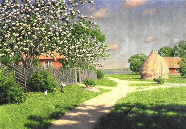 Sommarlandskap Med Gardsidyll - view 1