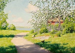 Blommande Frukttrad by Johan Fredrik Krouthen