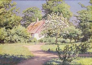 Sommarlandskap Med Blommande Frukttrad by Johan Fredrik Krouthen