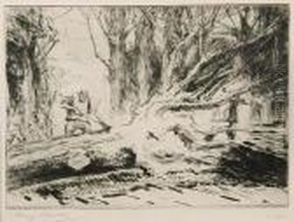 Woodsmen Felling Trees - view 1