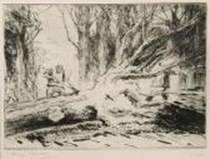 Woodsmen Felling Trees by Harry Becker