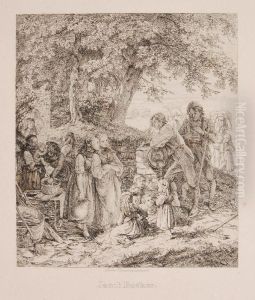 Pause Nach Der Heuernte by Jakob Becker