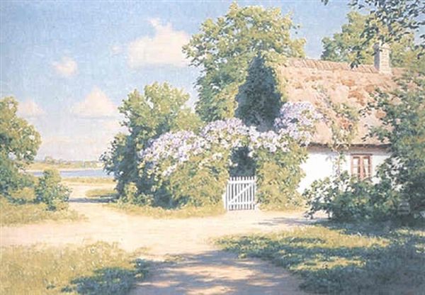 Skanelanga Med Blommande Syrener Och Insjo - view 1