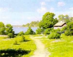 Sommarlandskap Med Pickande Hons