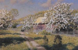 Idyll Med Blommande Trad by Johan Fredrik Krouthen