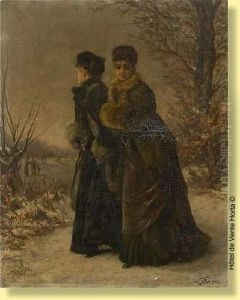 Elegantes Aux Manchons S'appretant A Patiner