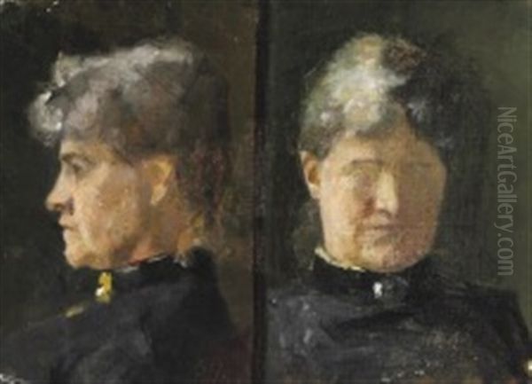 Portrait Of Minna Triepcke In Profile And En Face - view 1