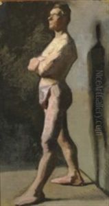 Male Model With Folded Arms by Marie Kroyer