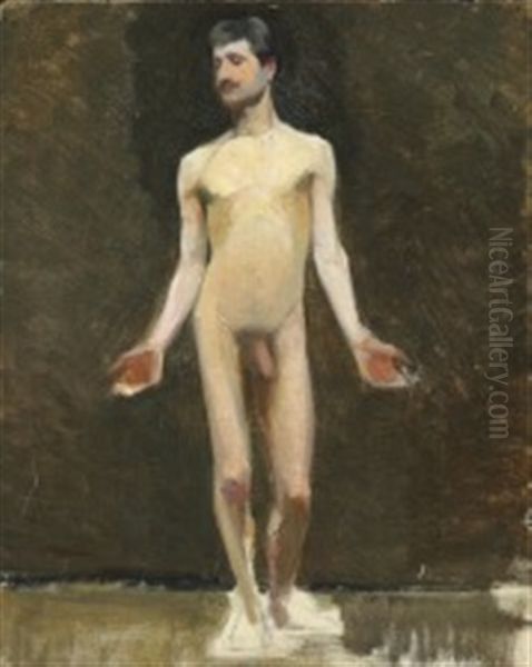 Standing Male Model With Outstretched Arms - view 1