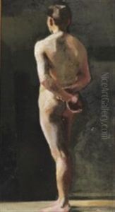 Back Turned Male Model by Marie Kroyer