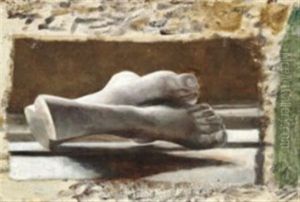 Study Of A Pair Of Crossed Feet by Marie Kroyer