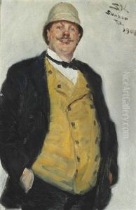 Portrait Of K. L. Gunnarsen The Master Builder Of Skagen Harbour by Peder Severin Kroyer