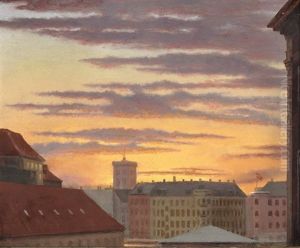 View Over Roofs Towards Havnegade On Christianshavn, Copenhagen by Peder Severin Kroyer
