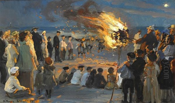 Midsummer Eve Bonfire On Skagen Beach - view 1