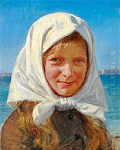 A Girl From Hornbaek With White Headscarf - view 1