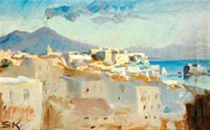 Anacapri In Sunshine With Vesuvio