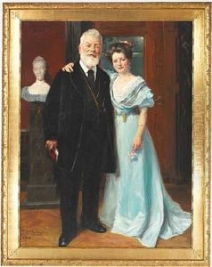 Portraet Af Dr. Phil. Brygger Carl Jacobsen Med Sin Yngste Datter by Peder Severin Kroyer