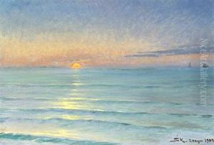 Solnedgang Ved Nordstranden by Peder Severin Kroyer