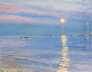 Aften Ved Skagens Strand. Maaneopgang by Peder Severin Kroyer