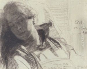Marie Kroyer Sovende by Peder Severin Kroyer