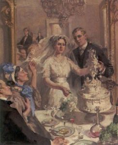 Brautpaar Vor Der Hochzeitstorte