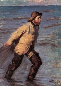 Fisker Haler Nettet Ind Pa Skagens Nordstrand by Peder Severin Kroyer
