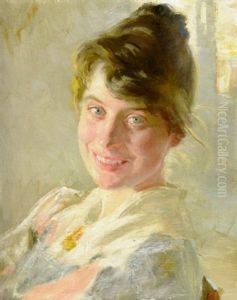 Marie Kroyer Smilende Og Nyforelsket by Peder Severin Kroyer