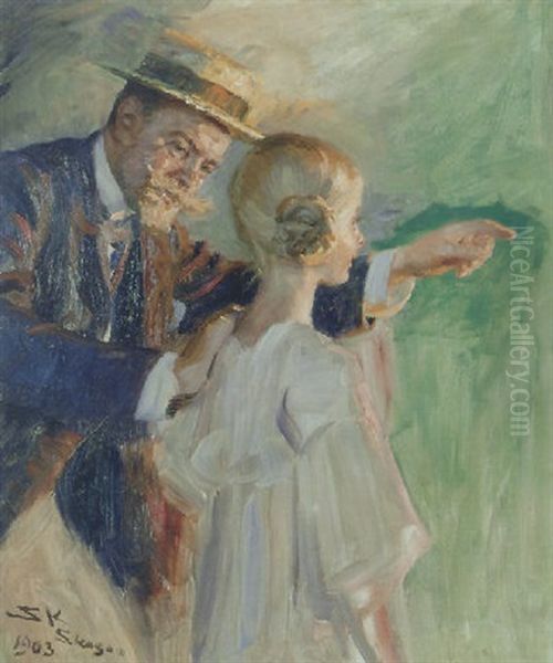 Kunstnerens Datter Vibeke Og Svoger Valdemar Triepke - view 1
