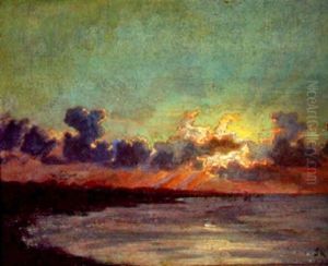Kystparti, Solnedgangsstemning by Peder Severin Kroyer