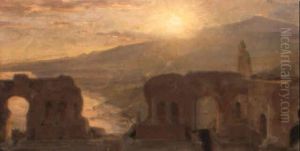 Solnedgang Over Taormina