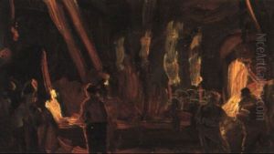 Fra En Smedie, Burmeister & Wain by Peder Severin Kroyer