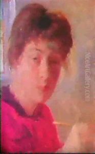 Marie Maler, Portraet Af Kunstnerens Hustru Marie Kroyer
