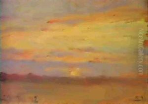 Solnedgang.skagen 1892 by Peder Severin Kroyer