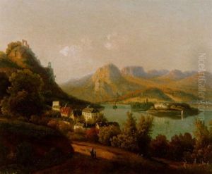 Blick Uber Den Rhein Mit Rolandsbogen Links, Nonnenwerth Und Dem Siebengebirge Am Gegenseitigen Ufer