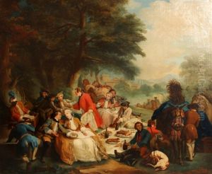 Halte De Chasse (after Carle Van Loo) by Edouard Krug