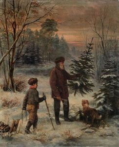 Beim Weihnachtsbaumholen