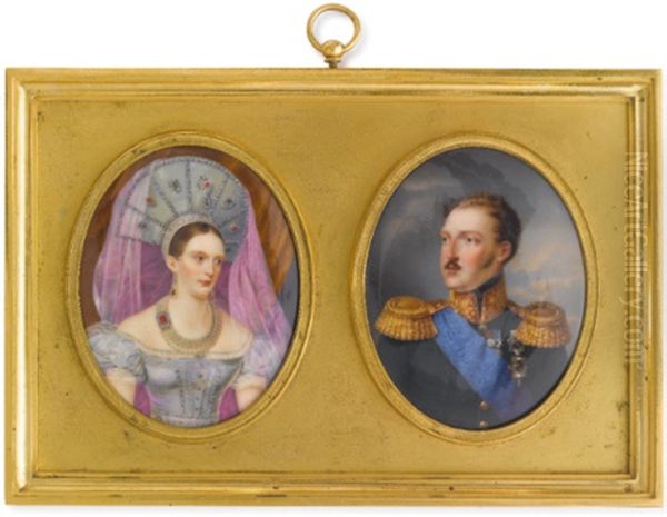 Portrait Of Emperor Nicholas I (+ Portrait Of Emperor Alexandra Fedorovna; Pair) - view 1