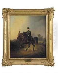 Ernest August, King Of Hanover On Horseback (ernst August I, Konig Von Hannover Zu Pferde) by Franz Kruger